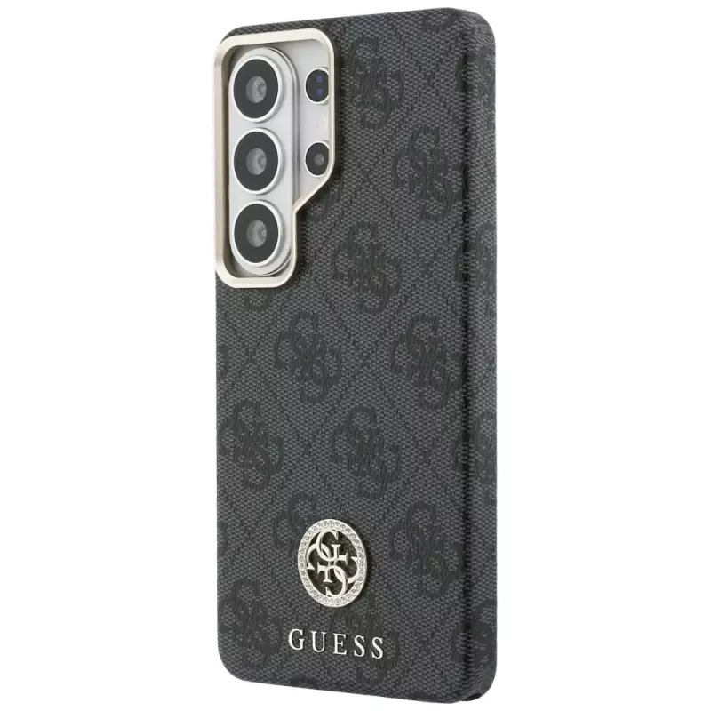 Guess 4G Rhinestone Round Logo MagSafe Case für Samsung Galaxy S26 Ultra (Schwarz)