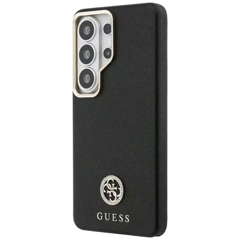 Guess Rhinestone Round Logo MagSafe Case für Samsung Galaxy S26 Ultra, Schwarz