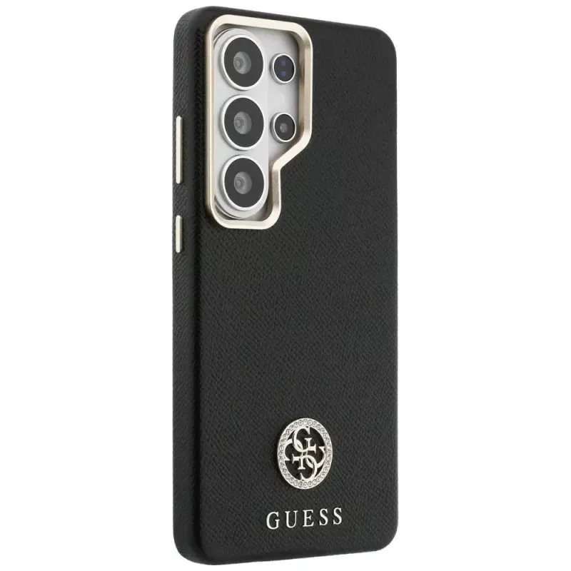 Guess Rhinestone Round Logo MagSafe Case für Samsung Galaxy S26 Ultra, Schwarz