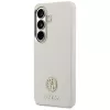 Guess Rhinestone Round Logo MagSafe Case für Samsung Galaxy S26 Beige
