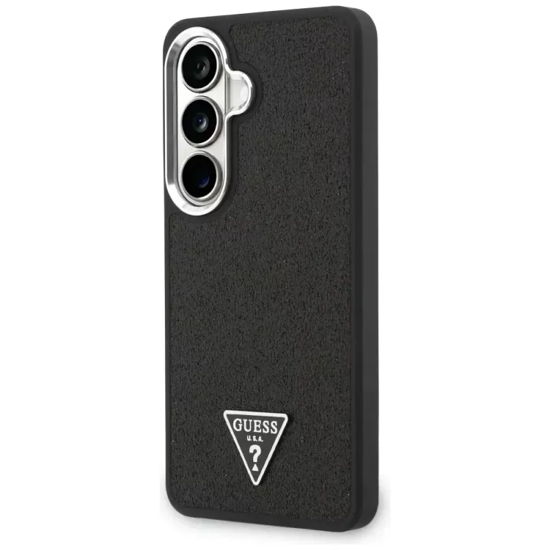 Guess Fixed Glitter Triangle MagSafe Case für Samsung Galaxy S26, Schwarz
