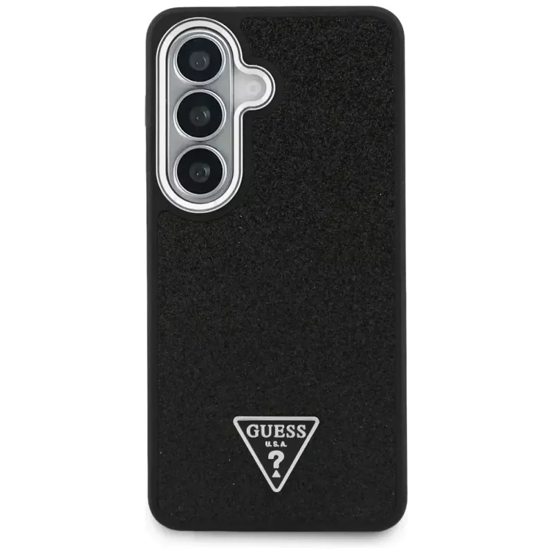 Guess Fixed Glitter Triangle MagSafe Case für Samsung Galaxy S26, Schwarz