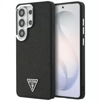 Guess Fixed Glitter Triangle MagSafe Case für Samsung Galaxy S26 Ultra, Schwarz