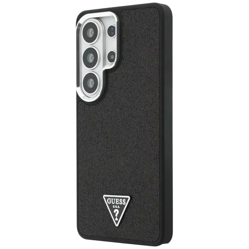 Guess Fixed Glitter Triangle MagSafe Case für Samsung Galaxy S26 Ultra, Schwarz