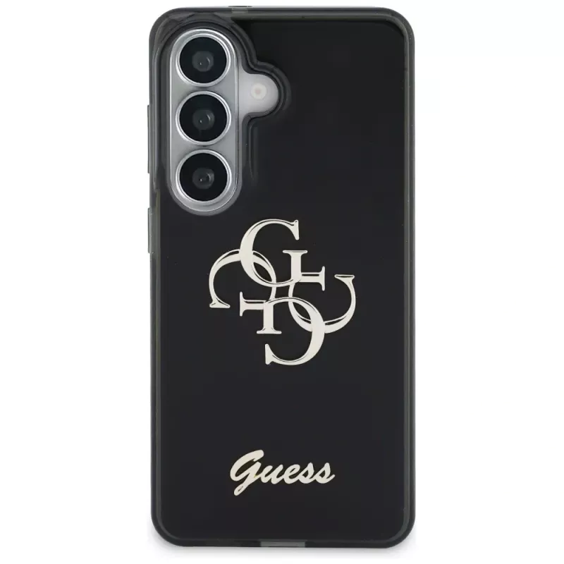 Guess IML Big Metal 4G Script Case für Samsung Galaxy S26 (Schwarz)