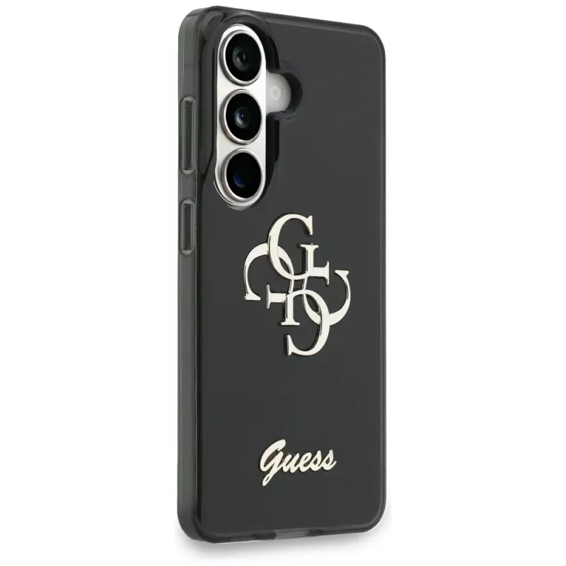Guess IML Big Metal 4G Script Case für Samsung Galaxy S26 (Schwarz)