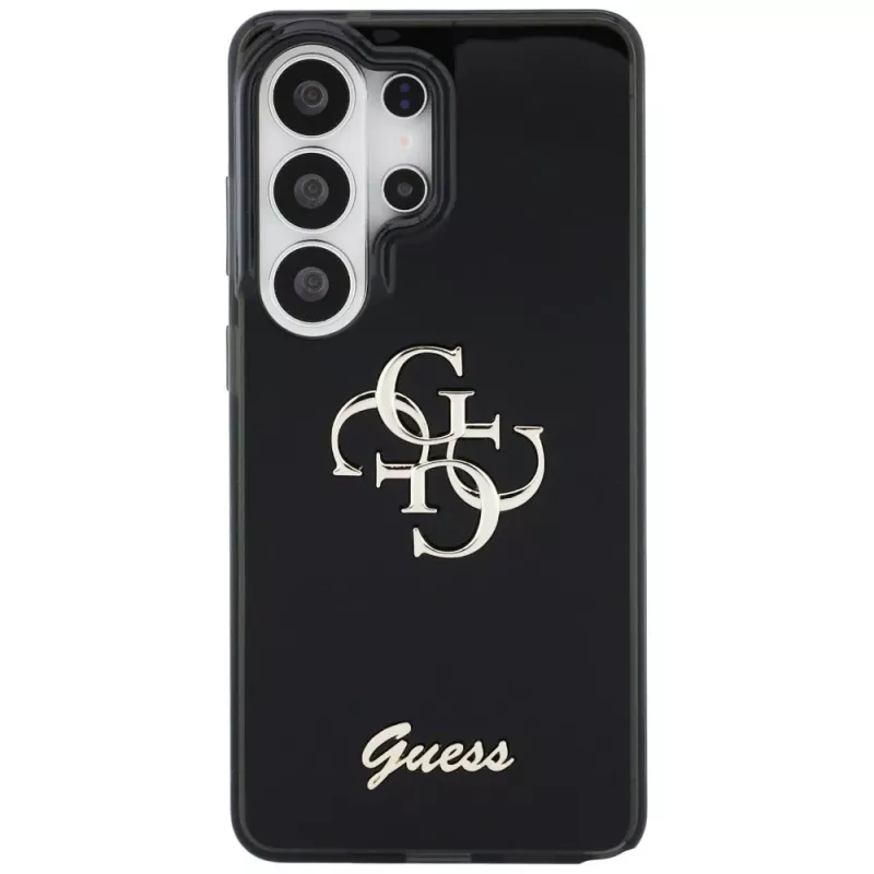 Guess IML Big Metal 4G Script Case für Samsung Galaxy S26 Ultra (Schwarz)