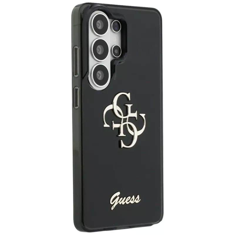 Guess IML Big Metal 4G Script Case für Samsung Galaxy S26 Ultra (Schwarz)