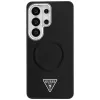 Guess Embossed Ring Triangle Logo MagSafe Case für Samsung Galaxy S26 Ultra Schwarz