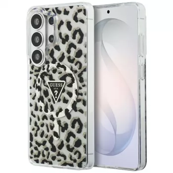 Guess IML Leopard Print Triangle MagSafe Case für Samsung Galaxy S26 Ultra (Schwarz)