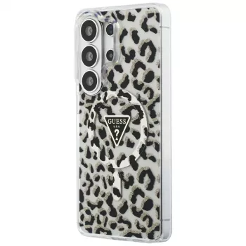 Guess IML Leopard Print Triangle MagSafe Case für Samsung Galaxy S26 Ultra (Schwarz)