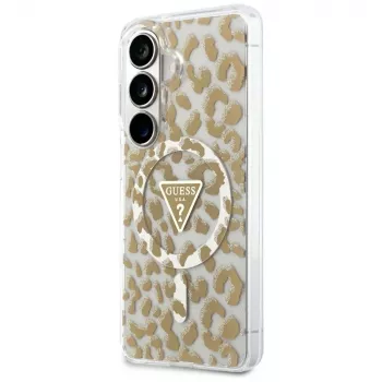 Guess IML Leopard Print Triangle MagSafe Case für Samsung Galaxy S26 (Braun)
