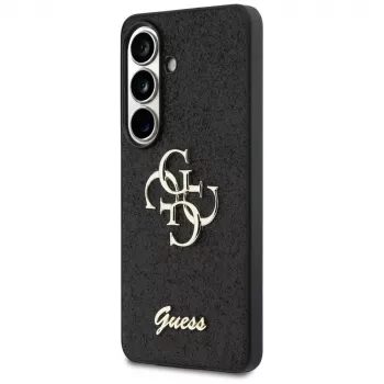 Guess Fixed Glitter Big 4G Metal Logo Case für Samsung Galaxy S26 (Schwarz)