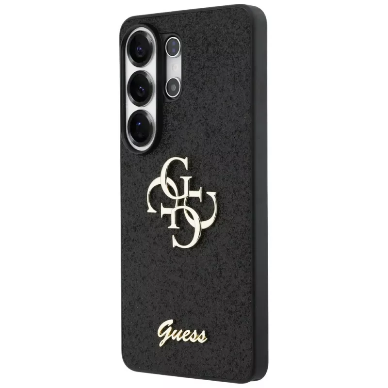 Guess Fixed Glitter Big 4G Metal Logo Case für Samsung Galaxy S26 Ultra (Schwarz)