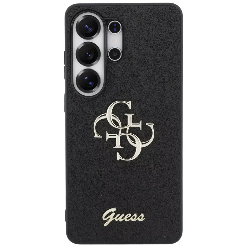 Guess Fixed Glitter Big 4G Metal Logo Case für Samsung Galaxy S26 Ultra (Schwarz)