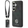 Guess 4G Big Rhinestone Triangle Strap MagSafe Phone Case Set für Samsung Galaxy S26 - Schwarz