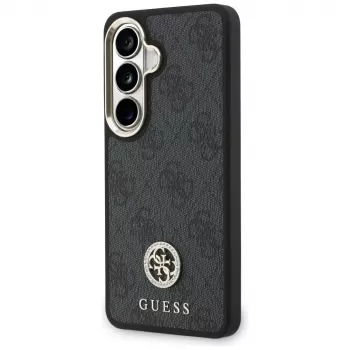 Guess 4G Big Rhinestone Triangle Strap MagSafe Phone Case Set für Samsung Galaxy S26 - Schwarz