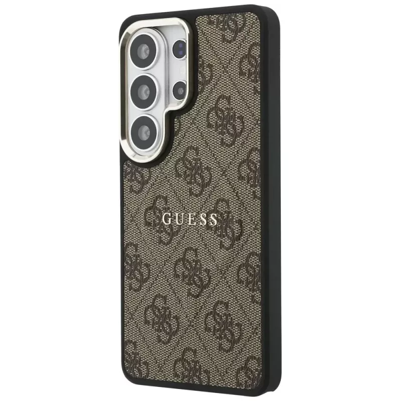 Guess 4G Embossed Ring MagSafe Case für Samsung Galaxy S26 Ultra (Braun)