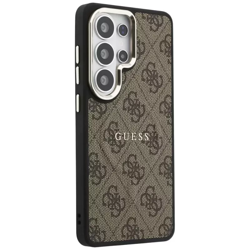 Guess 4G Embossed Ring MagSafe Case für Samsung Galaxy S26 Ultra (Braun)