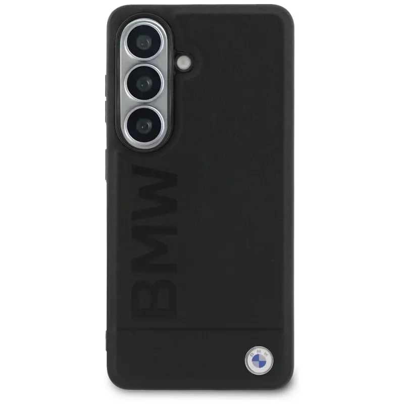 BMW Leather Hot Stamp MagSafe Case für Samsung Galaxy S26 Schwarz