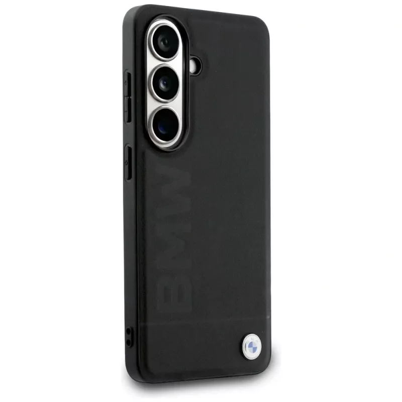 BMW Leder Hot Stamp MagSafe Case für Samsung Galaxy S26+ Schwarz