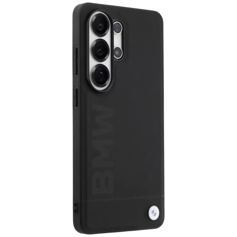 BMW Leder Hot Stamp MagSafe Case für Samsung Galaxy S26 Ultra Schwarz