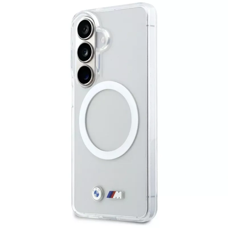 BMW IML Shockproof Metal Logo MagSafe Case für Samsung Galaxy S26 Transparent