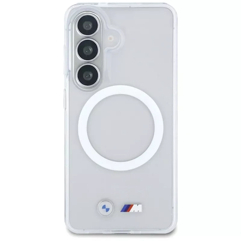 BMW IML Shockproof Metal Logo MagSafe Case für Samsung Galaxy S26 Transparent