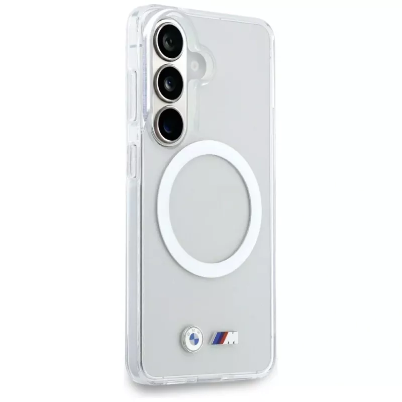 BMW IML Shockproof Metal Logo MagSafe Case für Samsung Galaxy S26 Transparent
