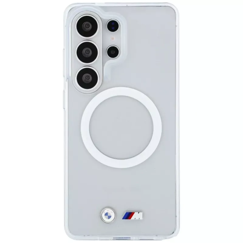 BMW IML Shockproof Metal Logo MagSafe Case für Samsung Galaxy S26 Ultra Transparent