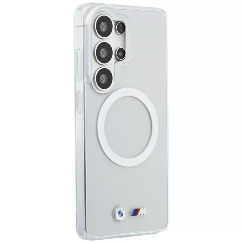 BMW IML Shockproof Metal Logo MagSafe Case für Samsung Galaxy S26 Ultra Transparent