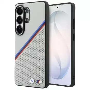 BMW Tricolor Metal Logo MagSafe Case für Samsung Galaxy S26 Ultra Grau