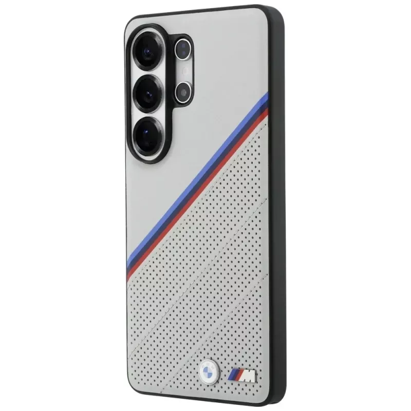 BMW Tricolor Metal Logo MagSafe Case für Samsung Galaxy S26 Ultra Grau
