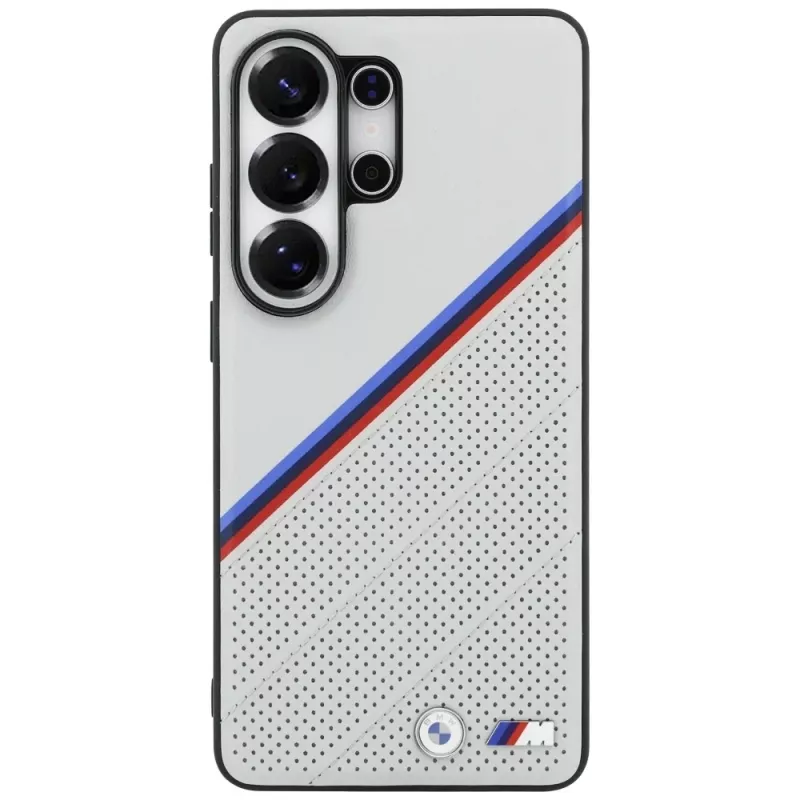 BMW Tricolor Metal Logo MagSafe Case für Samsung Galaxy S26 Ultra Grau