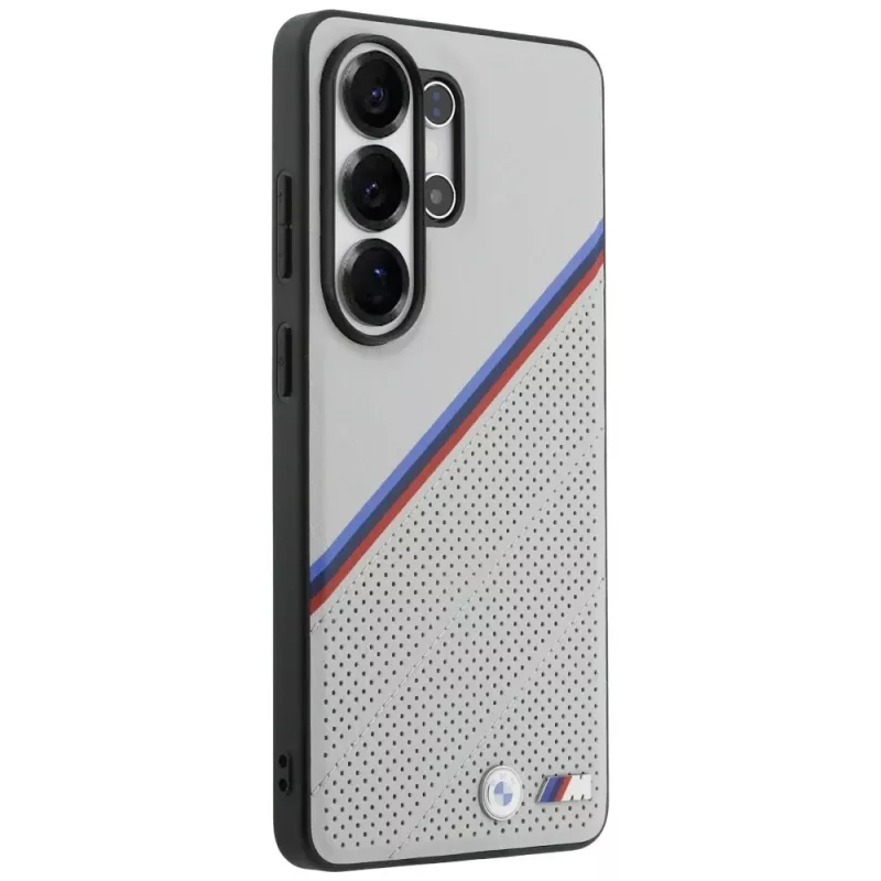 BMW Tricolor Metal Logo MagSafe Case für Samsung Galaxy S26 Ultra Grau