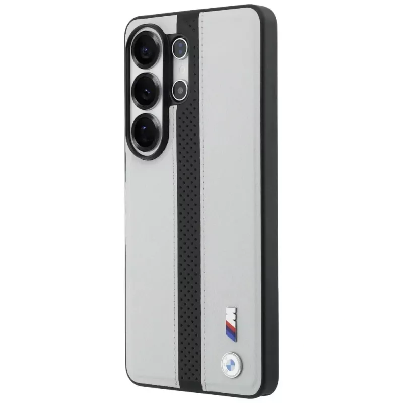 BMW Perforated Stripe Logo MagSafe Case für Samsung Galaxy S26 Ultra Grau