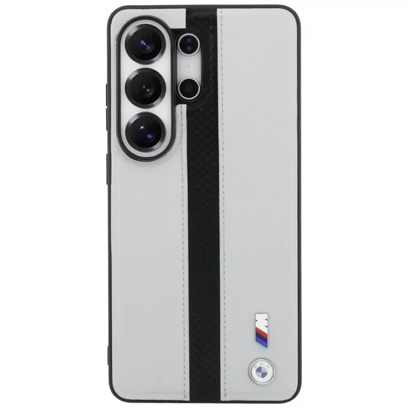 BMW Perforated Stripe Logo MagSafe Case für Samsung Galaxy S26 Ultra Grau