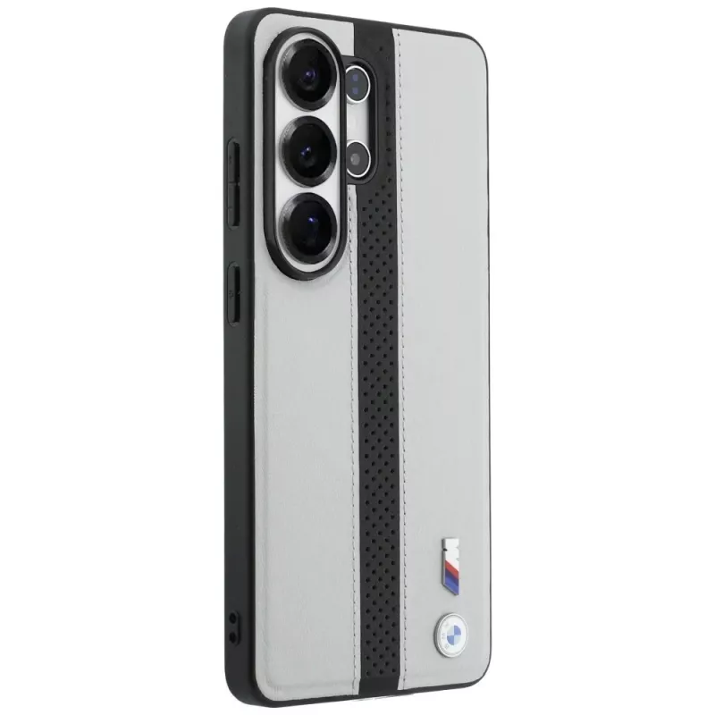 BMW Perforated Stripe Logo MagSafe Case für Samsung Galaxy S26 Ultra Grau