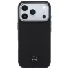 Mercedes Leather Semi Wrap Wood Effect MagSafe Case für iPhone 17 Pro Max Schwarz