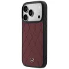 Mercedes Lederetui mit gekreuzten Linien MagSafe für iPhone 17 Pro Max Rot