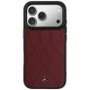 Mercedes Lederetui mit gekreuzten Linien MagSafe für iPhone 17 Pro Max Rot