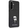Karl Lagerfeld Fixed Glitter Ikonik Logo Metal Pin Back Cover für Samsung Galaxy A57 5G, Schwarz