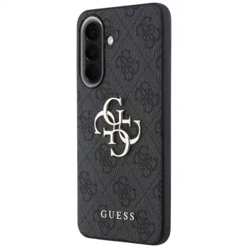 Guess Leather 4G Metal Logo Case für Samsung Galaxy A57 5G, Schwarz
