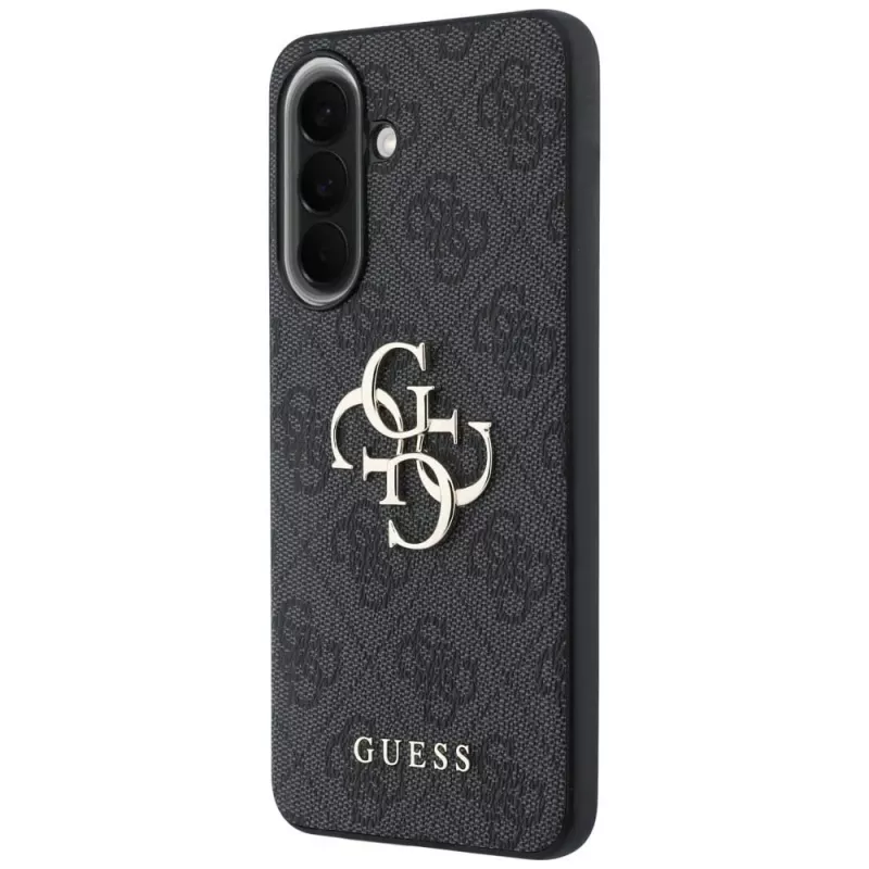 Guess Leather 4G Metal Logo Case für Samsung Galaxy A57 5G, Schwarz