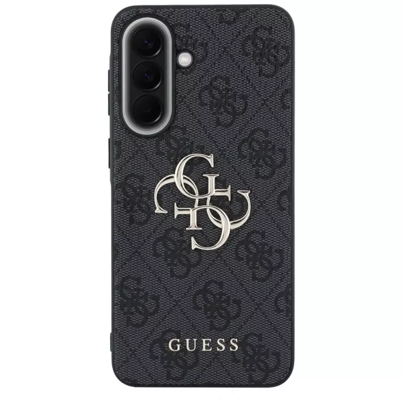 Guess Leather 4G Metal Logo Case für Samsung Galaxy A57 5G, Schwarz