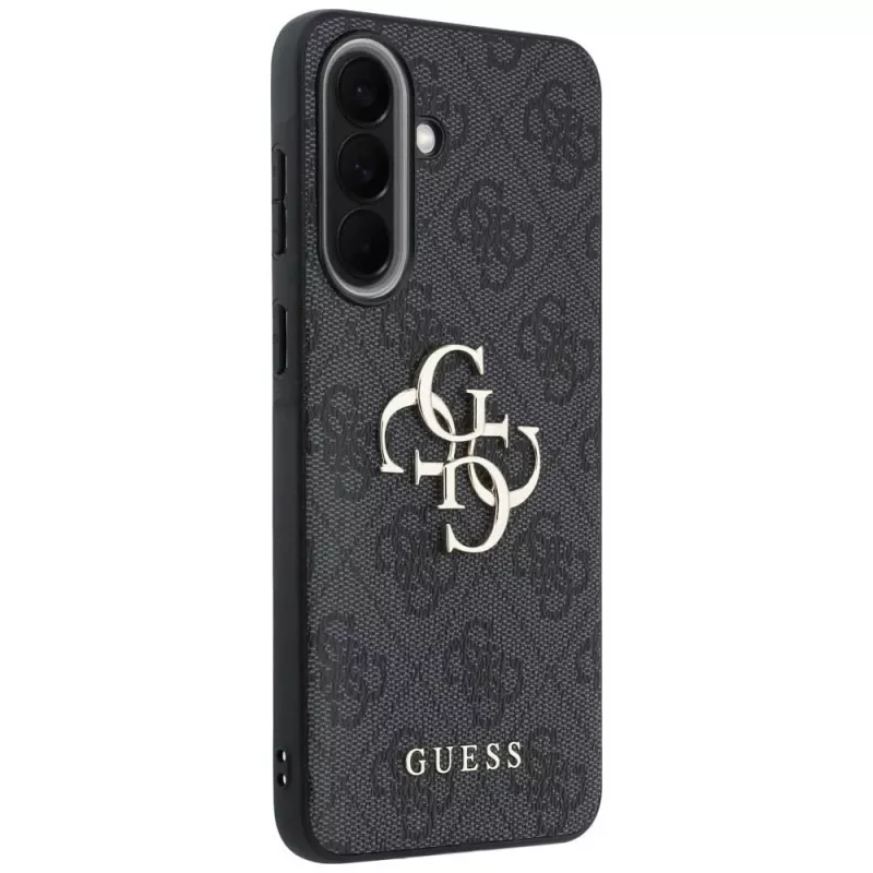 Guess Leather 4G Metal Logo Case für Samsung Galaxy A57 5G, Schwarz
