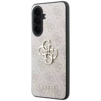 Guess Leder 4G Metal Logo Case für Samsung Galaxy A37 5G Pink