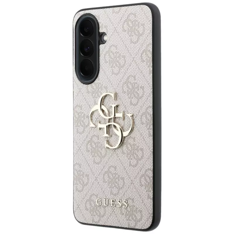 Guess Leder 4G Metal Logo Case für Samsung Galaxy A37 5G Pink