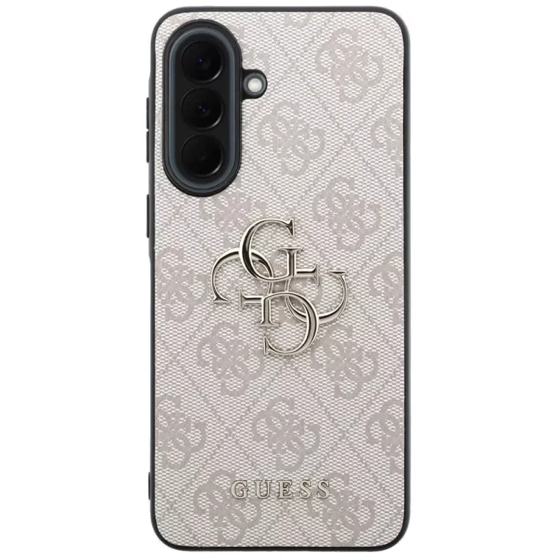 Guess Leder 4G Metal Logo Case für Samsung Galaxy A37 5G Pink