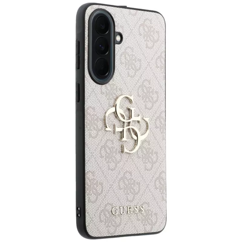 Guess Leder 4G Metal Logo Case für Samsung Galaxy A37 5G Pink